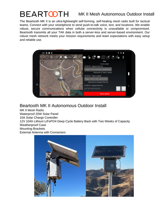 Beartooth MK II Autonomous Outdoor Install